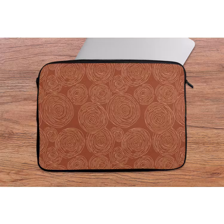Laptophoes - Cirkels - Abstract - Artistiek - Terracotta — 2