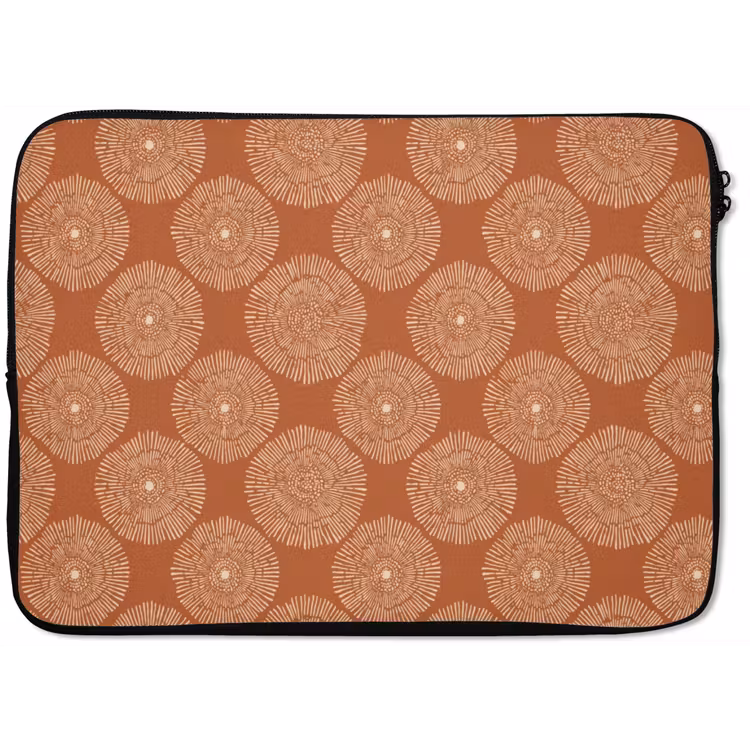 Laptophoes - Cirkels - Grafisch - Patroon - Terracotta — 1