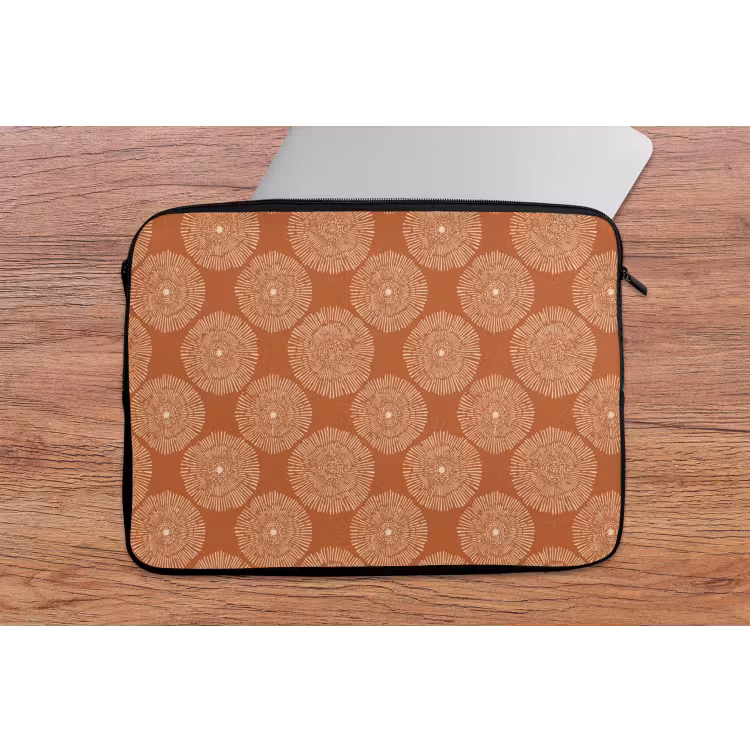 Laptophoes - Cirkels - Grafisch - Patroon - Terracotta — 2