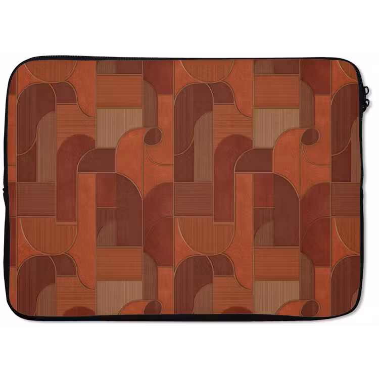 Laptophoes - Geometrisch - Abstract - Textuur - Bruin — 1