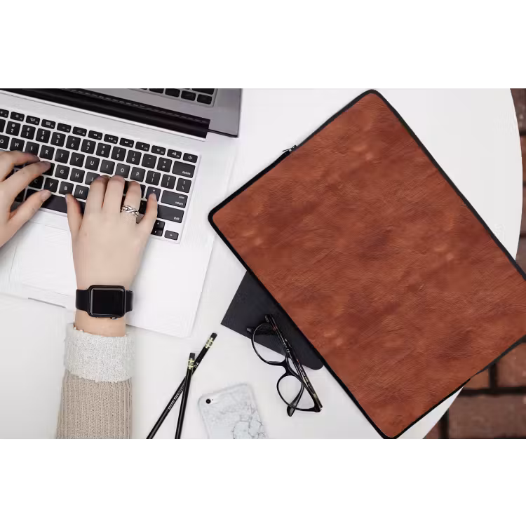 Laptophoes - Stucwerk - Textuur - Terracotta — 3