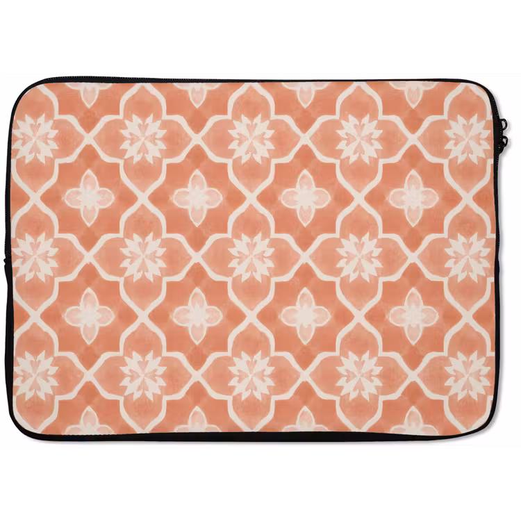 Laptophoes - Tegelpatroon - Arabesk - Vintage - Terracotta — 1