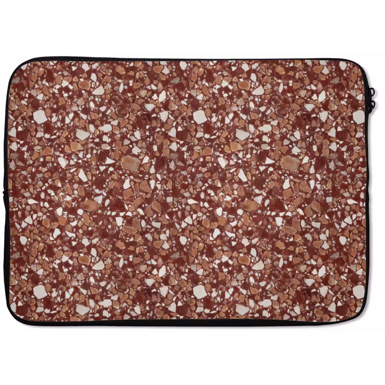 Laptophoes - Terrazzo - Patroon - Steentextuur - Roodbruin — 1
