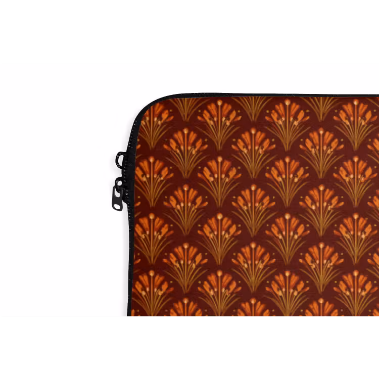 Laptophoes - Waaiers - Art Deco - Botanisch - Roestbruin - Oranje — 5