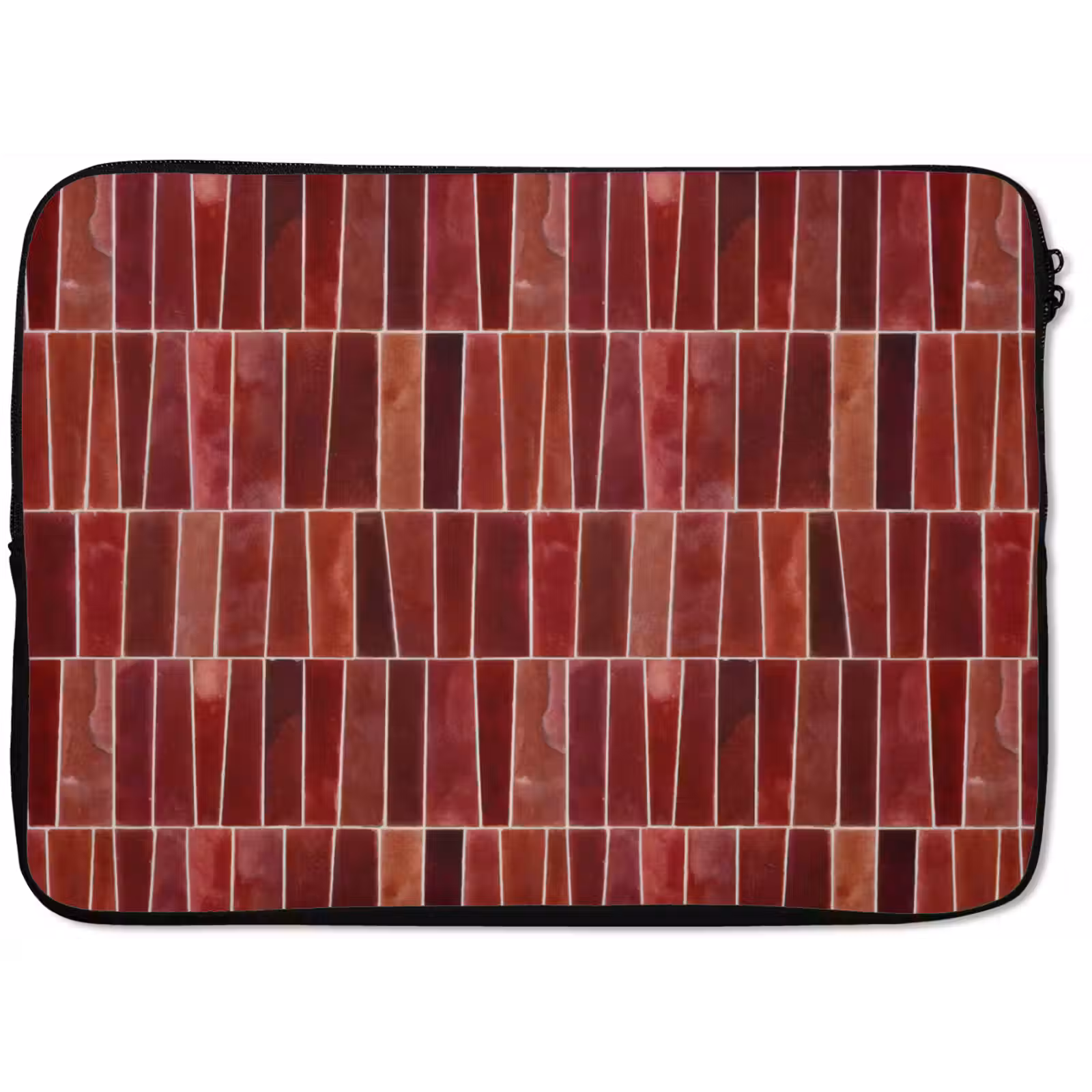 Laptophoes - Tegels - Modern - Structuur - Dieprood — 1