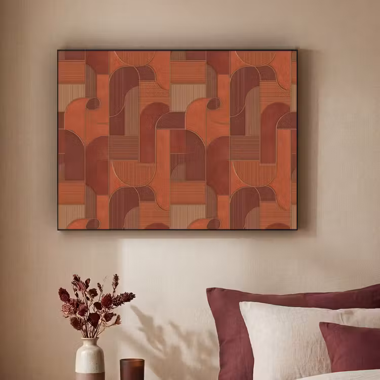 Art Frame - Geometrisch - Abstract - Textuur - Bruin — 3