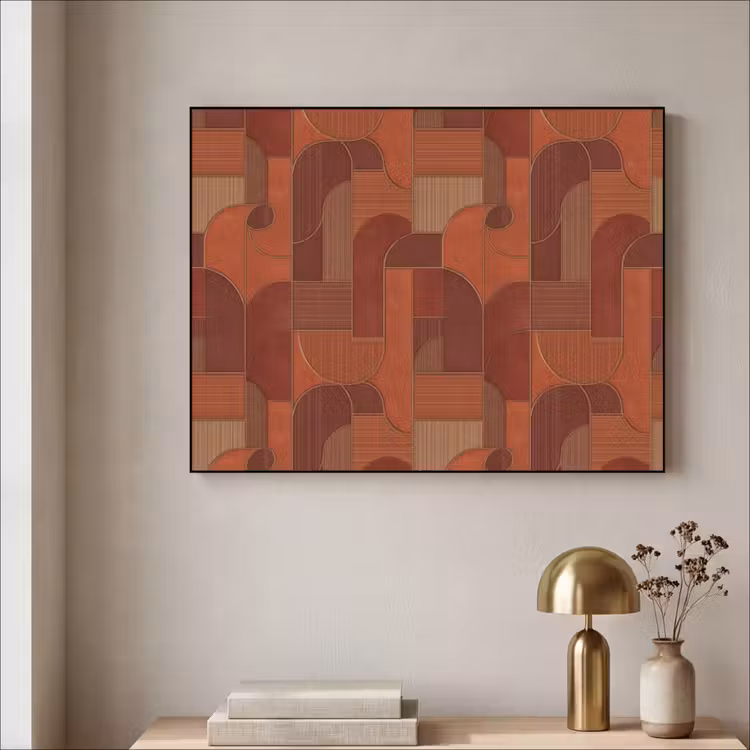 Art Frame - Geometrisch - Abstract - Textuur - Bruin — 5