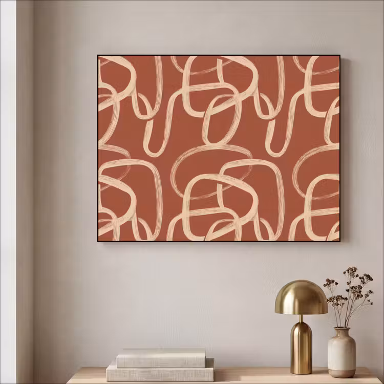 Art Frame - Lijnen - Abstract - Organisch - Terracotta - Crème — 5