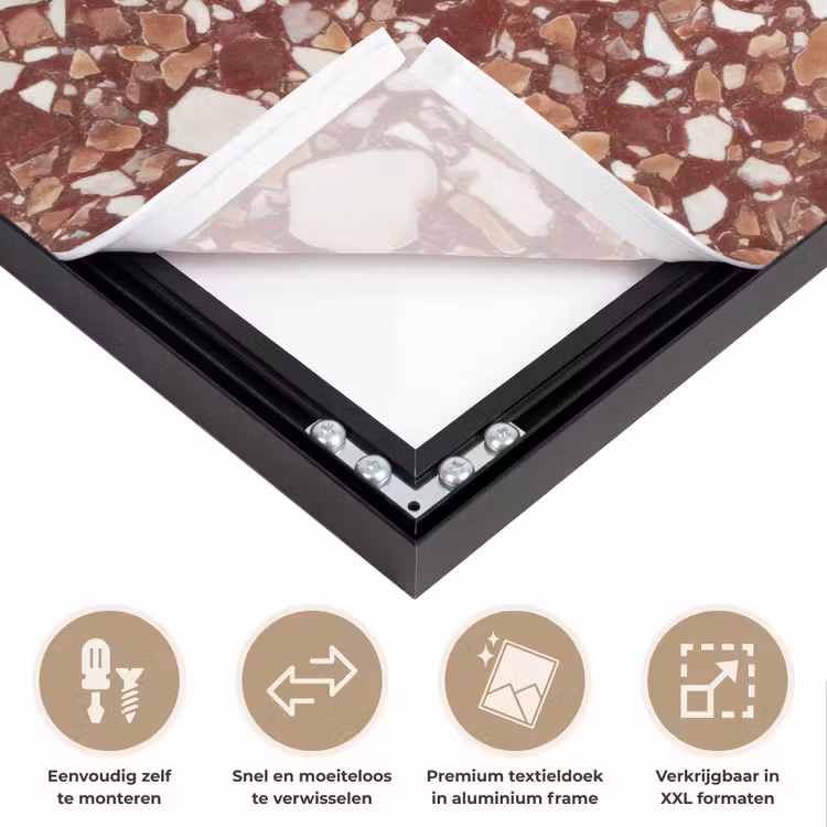 Art Frame - Terrazzo - Patroon - Steentextuur - Roodbruin — 4