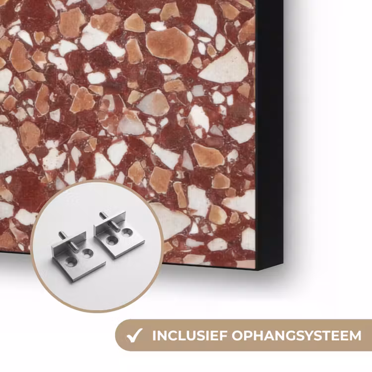 Art Frame - Terrazzo - Patroon - Steentextuur - Roodbruin — 6