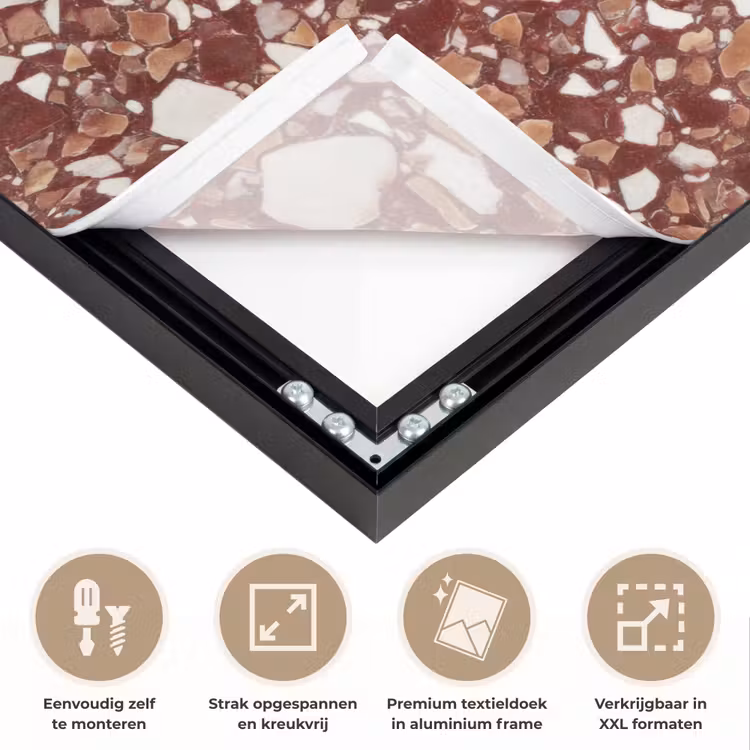 Art Frame - Terrazzo - Patroon - Steentextuur - Roodbruin — 8