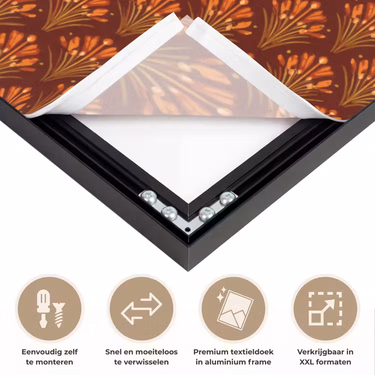 Art Frame - Waaiers - Art Deco - Botanisch - Roestbruin - Oranje — 4