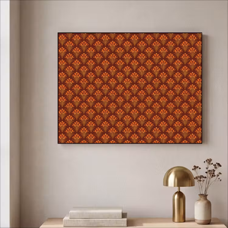 Art Frame - Waaiers - Art Deco - Botanisch - Roestbruin - Oranje — 5