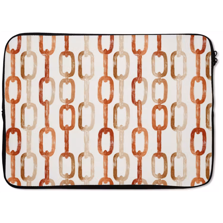 Laptophoes - Schakels - Patroon - Aquarel - Terracotta — 1