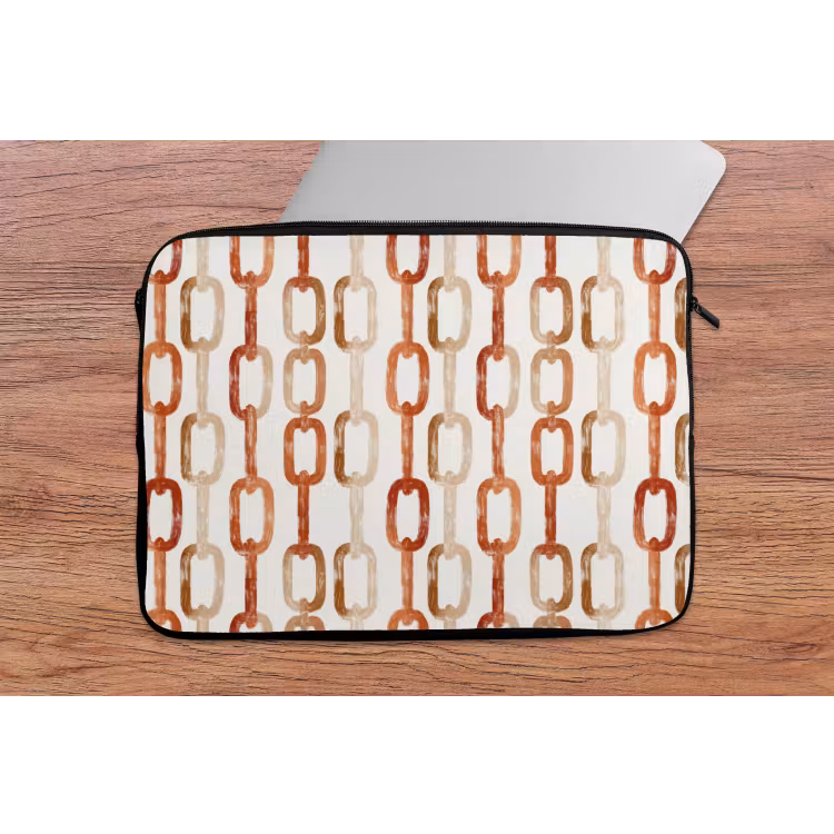 Laptophoes - Schakels - Patroon - Aquarel - Terracotta — 2