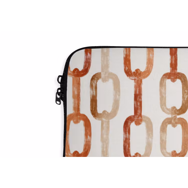 Laptophoes - Schakels - Patroon - Aquarel - Terracotta — 5