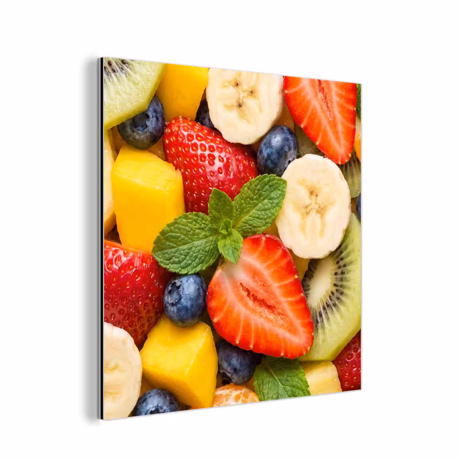 Aluminium schilderij - Fruit - Plakjes - Eten - Kleurrijk — 1