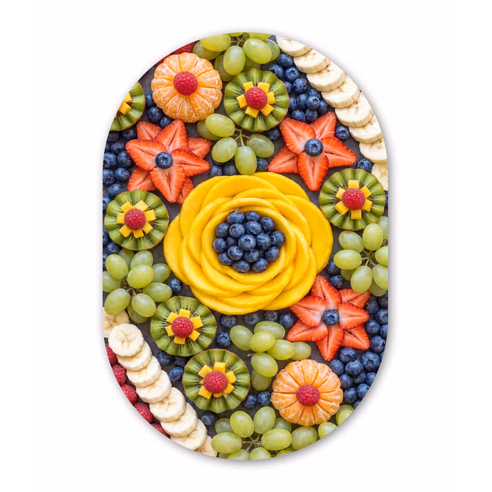 Muurovaal aluminium - Fruit - Arrangement - Gezond - Kleurrijk - Eten — 1