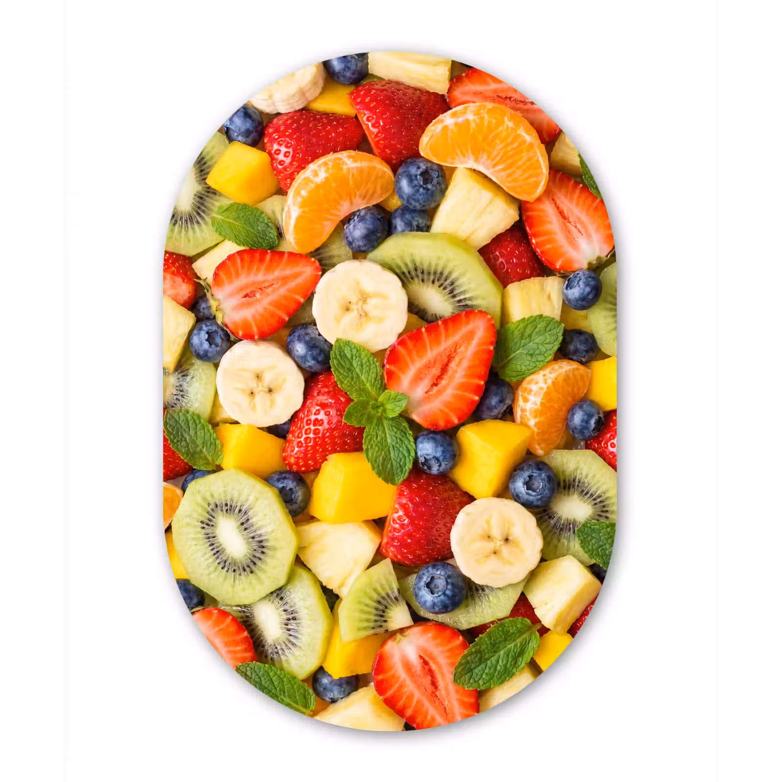 Muurovaal aluminium - Fruit - Plakjes - Eten - Kleurrijk — 1