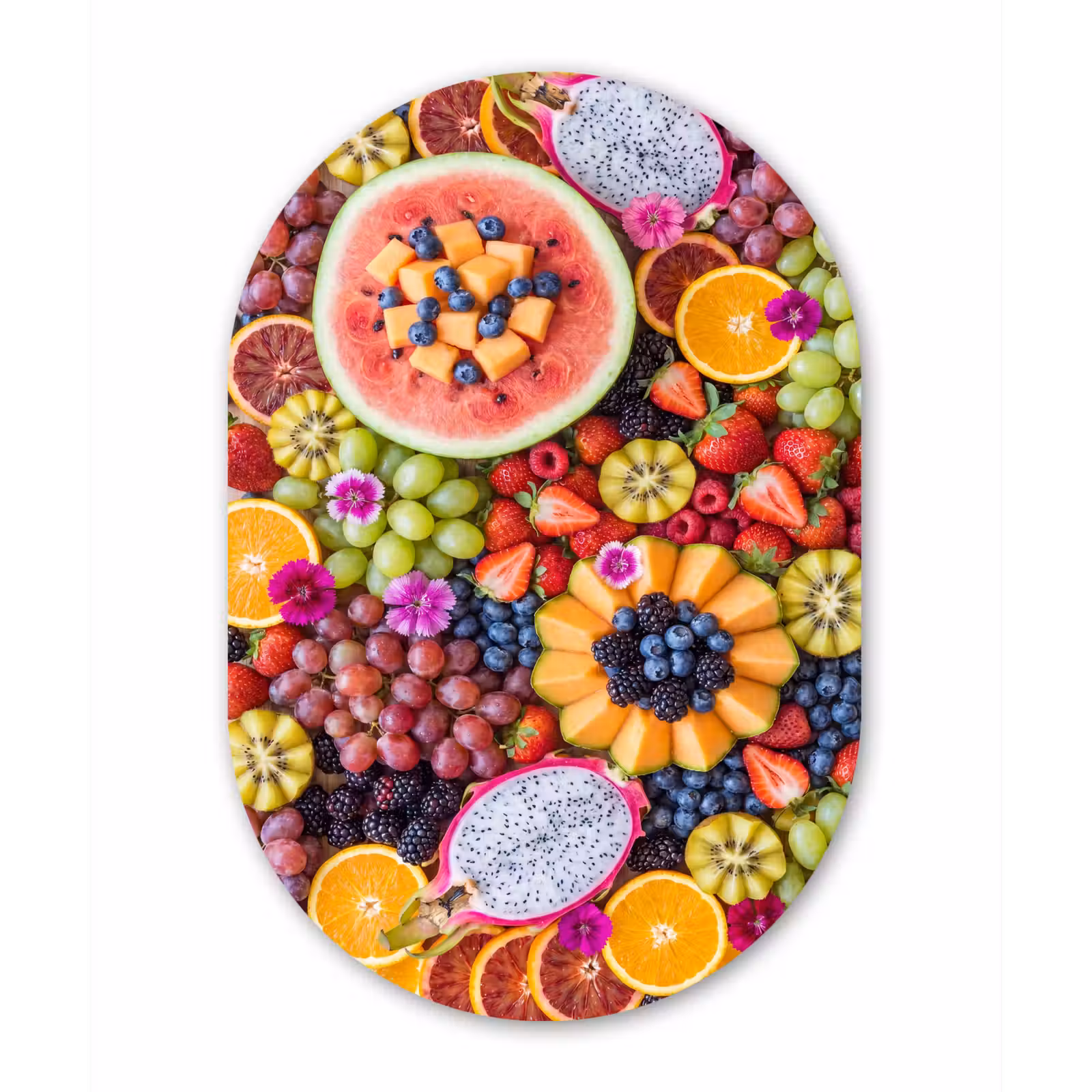Muurovaal aluminium - Fruit - Vers - Variatie - Eten - Kleurrijk — 1
