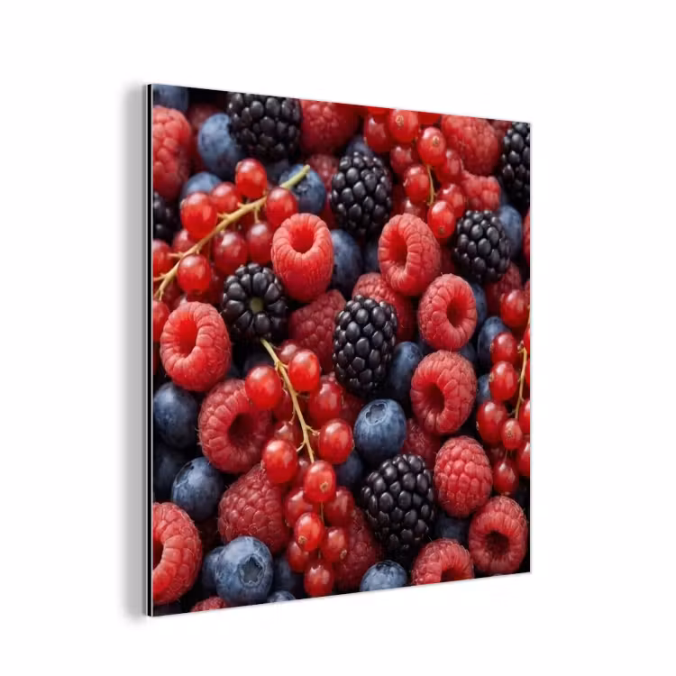 Aluminium schilderij - Bessen - Mix - Vers - Eten - Kleurrijk — 1