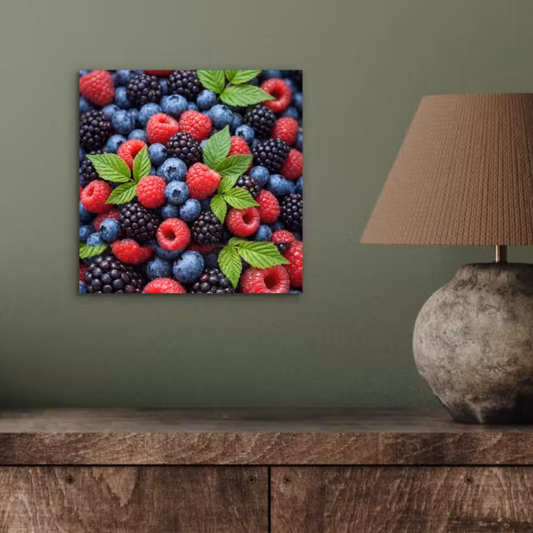 Aluminium schilderij - Bessen - Vers - Waterdruppels - Kleurrijk - Eten — 3