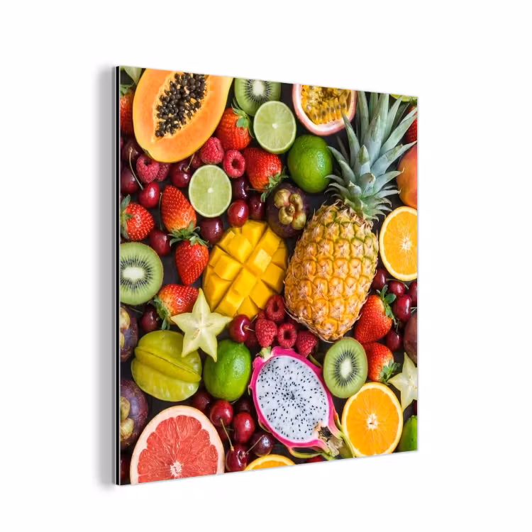 Aluminium schilderij - Fruit - Assortiment - Vers - Gezond - Kleurrijk — 1