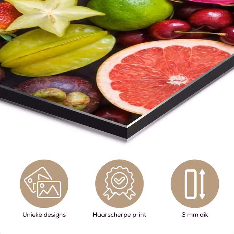 Aluminium schilderij - Fruit - Assortiment - Vers - Gezond - Kleurrijk — 7