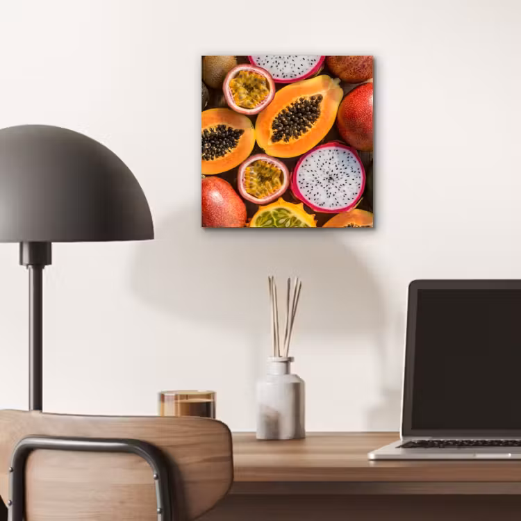 Aluminium schilderij - Fruit - Geopend - Tropisch - Eten - Kleurrijk — 6