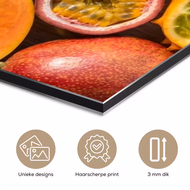 Aluminium schilderij - Fruit - Geopend - Tropisch - Eten - Kleurrijk — 7