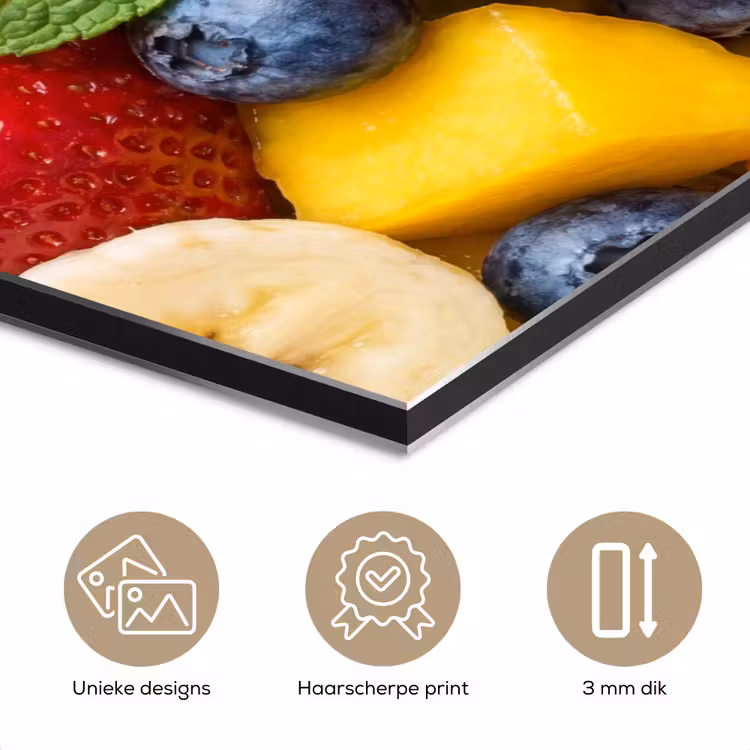 Aluminium schilderij - Fruit - Plakjes - Eten - Kleurrijk — 7