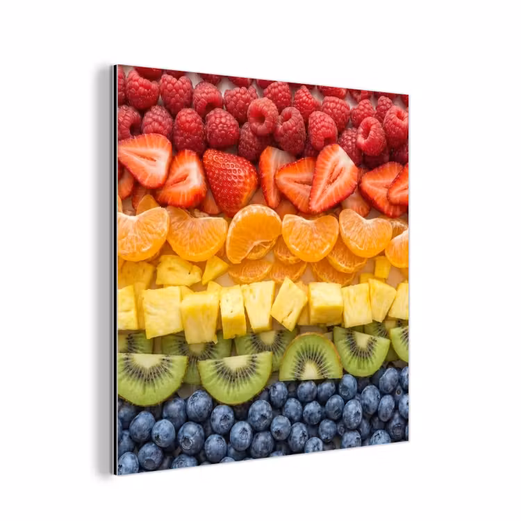 Aluminium schilderij - Fruit - Regenboog - Gezond - Kleurrijk — 1
