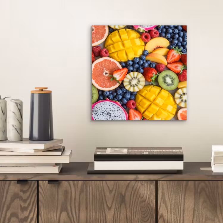 Aluminium schilderij - Fruit - Versneden - Kleurrijk - Eten - Gezond — 2