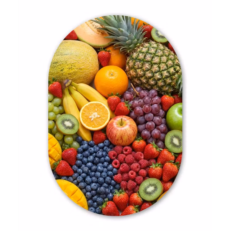 Muurovaal aluminium - Eten - Fruit - Vers - Kleurrijk - Voeding — 1
