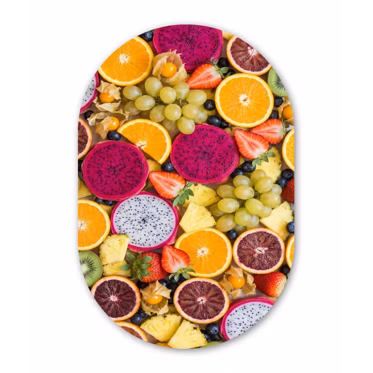 Muurovaal aluminium - Fruit - Assortiment - Kleurrijk - Gezondheid — 1