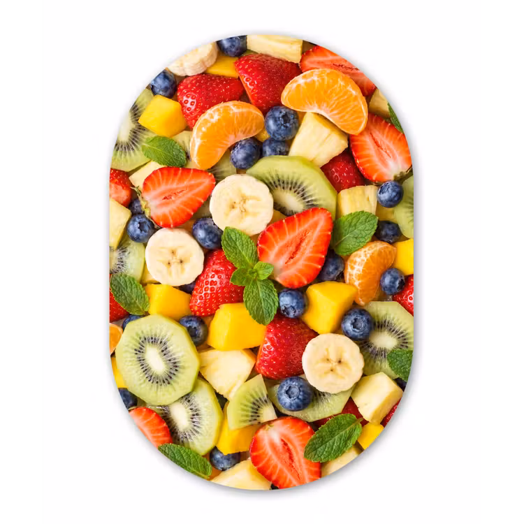 Muurovaal aluminium - Fruit - Plakjes - Eten - Kleurrijk — 1