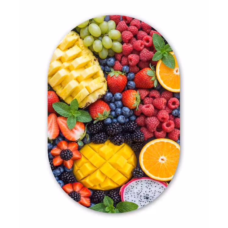 Muurovaal aluminium - Fruit - Vers - Kleurrijk - Eten — 1