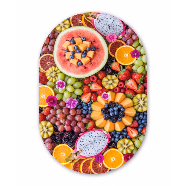 Muurovaal aluminium - Fruit - Vers - Variatie - Eten - Kleurrijk — 1