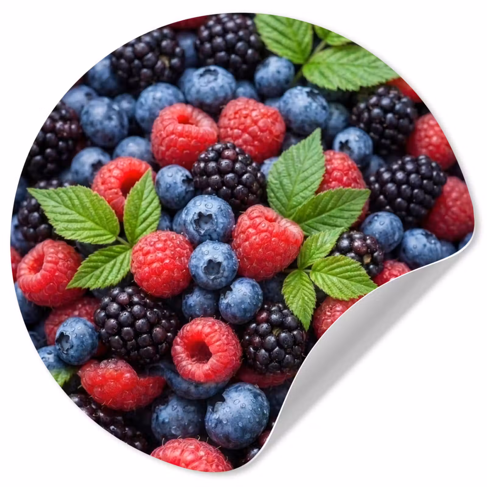 Behangcirkel - Bessen - Vers - Waterdruppels - Kleurrijk - Eten — 1