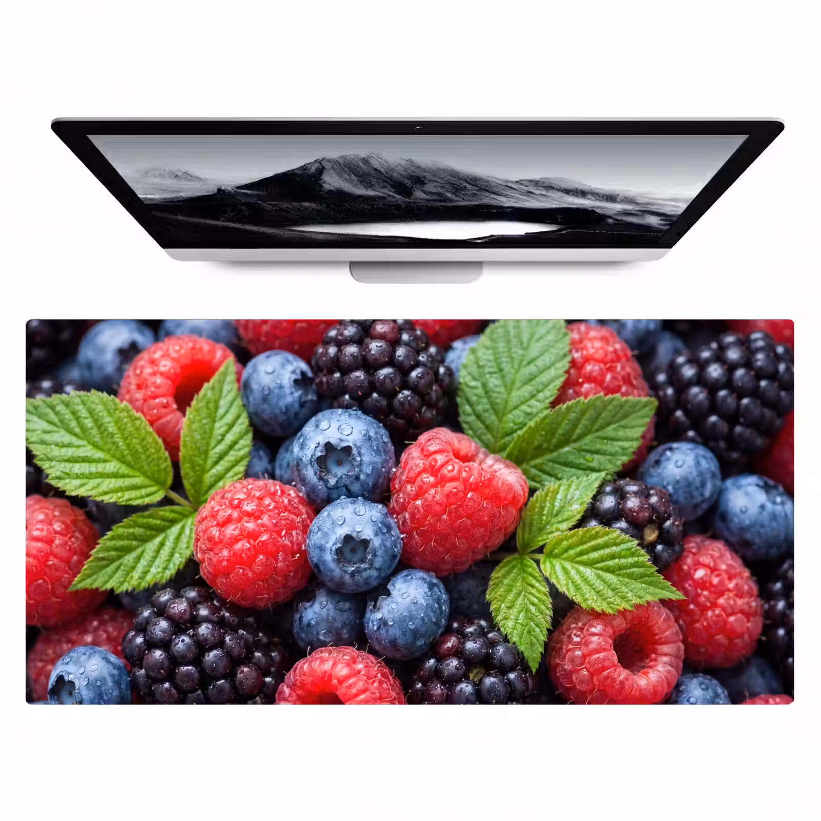 Bureau onderlegger - Bessen - Vers - Waterdruppels - Kleurrijk - Eten — 1