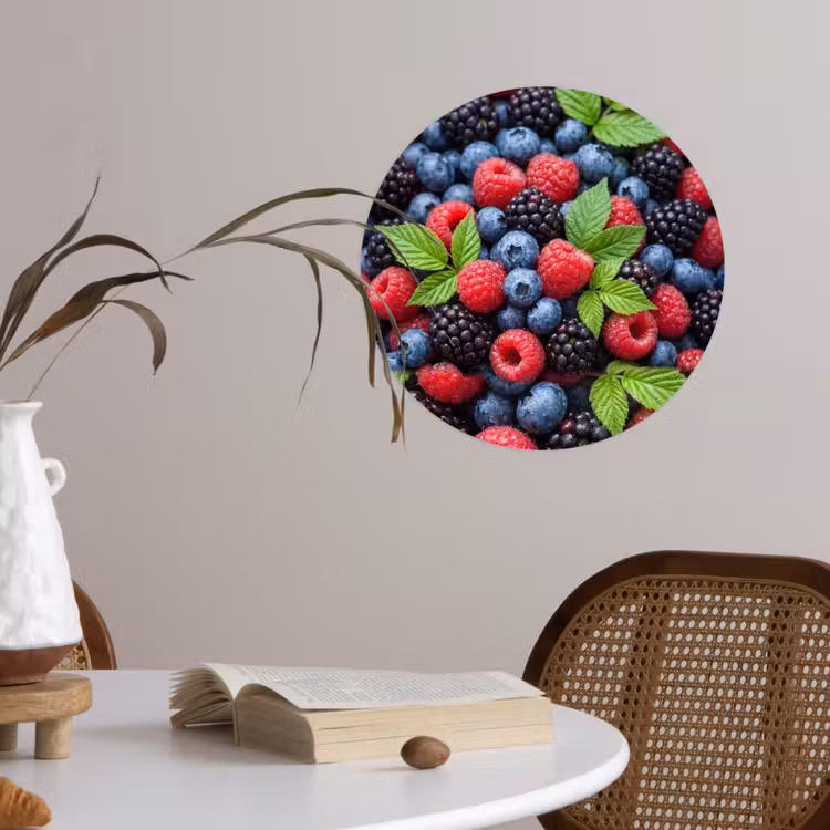 Behangcirkel - Bessen - Vers - Waterdruppels - Kleurrijk - Eten — 4
