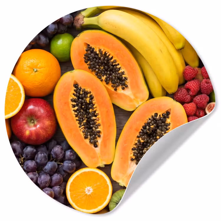 Behangcirkel - Eten - Fruit - Groenten - Vers - Kleurrijk — 1