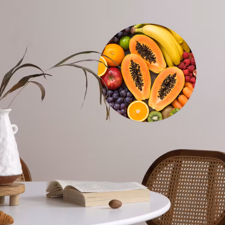Behangcirkel - Eten - Fruit - Groenten - Vers - Kleurrijk — 4
