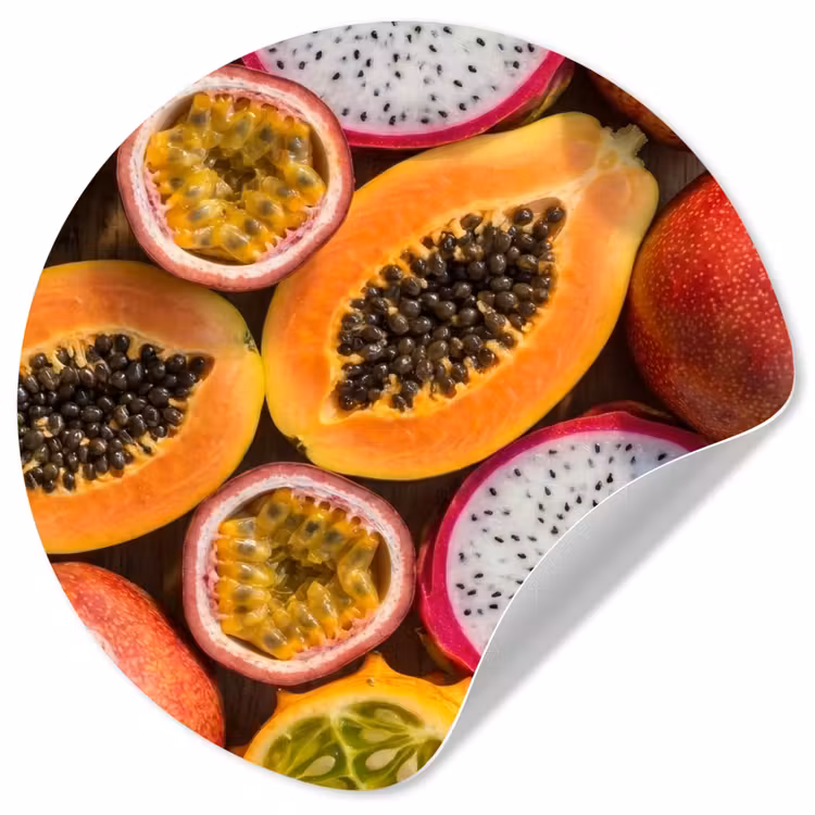 Behangcirkel - Fruit - Geopend - Tropisch - Eten - Kleurrijk — 1