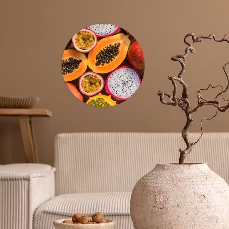 Behangcirkel - Fruit - Geopend - Tropisch - Eten - Kleurrijk — 2