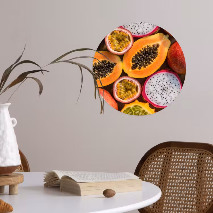 Behangcirkel - Fruit - Geopend - Tropisch - Eten - Kleurrijk — 4