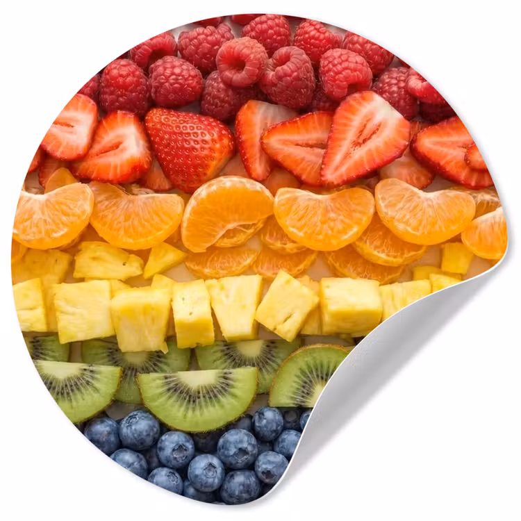 Behangcirkel - Fruit - Regenboog - Gezond - Kleurrijk — 1