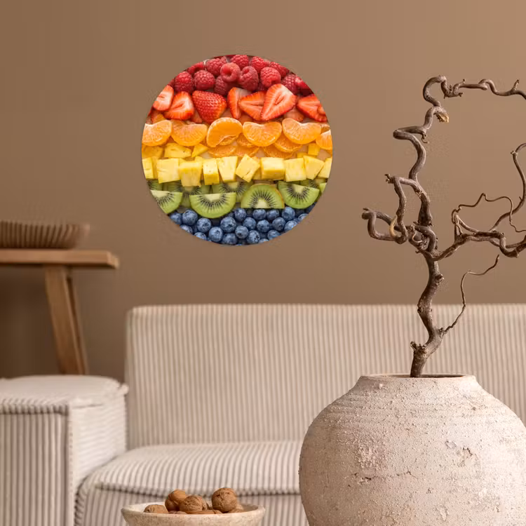 Behangcirkel - Fruit - Regenboog - Gezond - Kleurrijk — 2