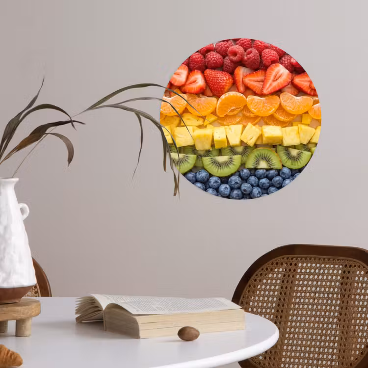 Behangcirkel - Fruit - Regenboog - Gezond - Kleurrijk — 4