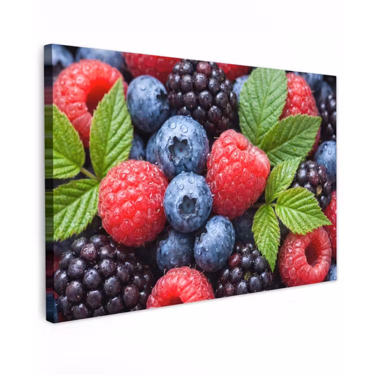 Buiten canvas - Bessen - Vers - Waterdruppels - Kleurrijk - Eten — 1